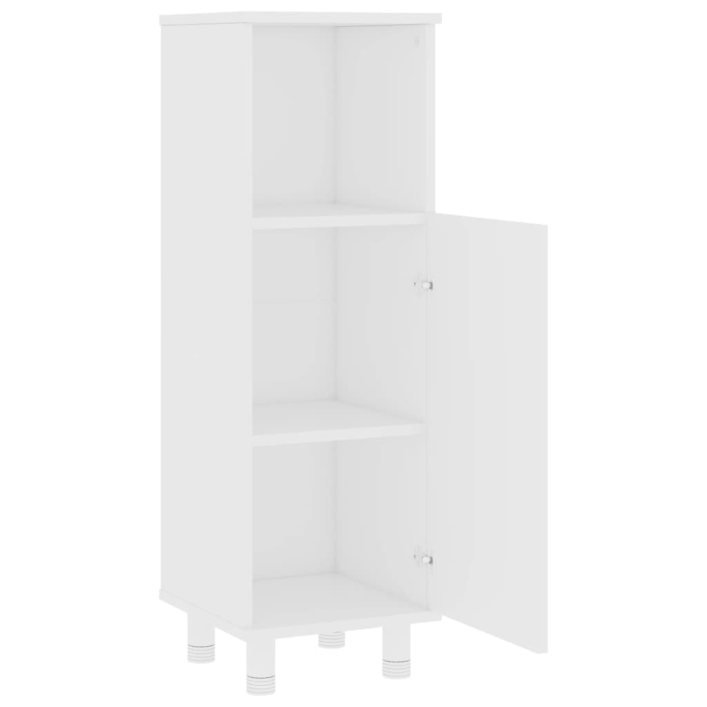 3-częściowy zestaw mebli łazienkowych, biały materiał drewnopochodny, szafka z lustrem, szafka środkowa, szafka pod umywalkę, 80 x 20,5 x 64 cm, miejsce do przechowywania łazienki, nowoczesne