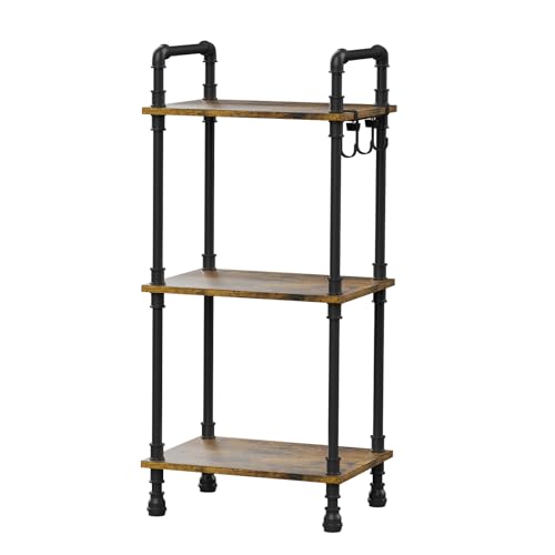 Aduanbang 4-Tier Industrial Pipe Ladder Shelf, Vintage Style Bookshelf, Freestanding