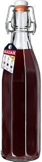 KADAX Bottle with a cork, transparent, glass bottle, flip-top lock, vintage container, traditional,preserve bottles for oil, vinegar, beer,water, fermentation(750ml, pack of 3)