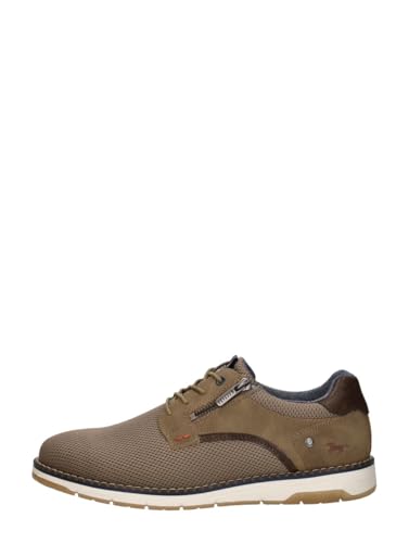 Baskets basses Mustang beiges à lacets pour homme et femme