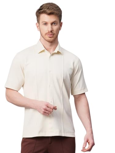Image of GRECIILOOKS Men's Cotton Lycra Blend Casual Stylish Regular Fit Formal Shirt