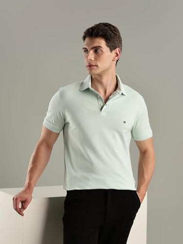 Image of Solid Slim-Fit Cotton Polo T-Shirt
