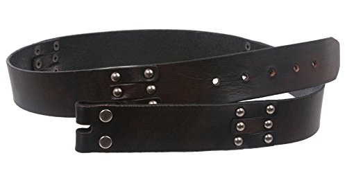 1 1/2" Snap On Vintage Solid Leather Link Belt Strap for Buckles2