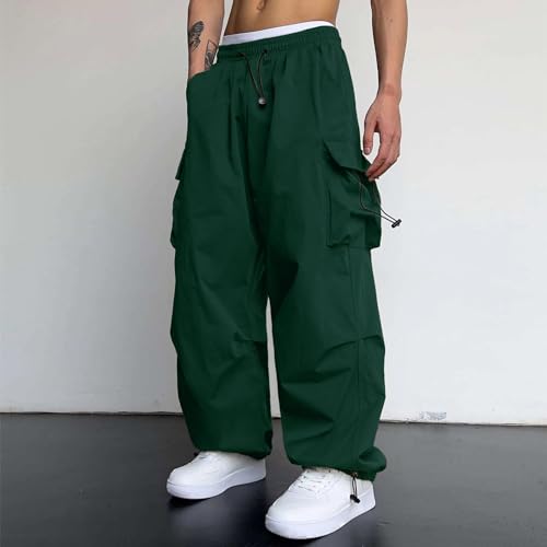 Men's Baggy Cargo Pants Trendy Casual Parachute Pant Loose Fit Harem Joggers with Pockets for Streetwear Y2k Pants3