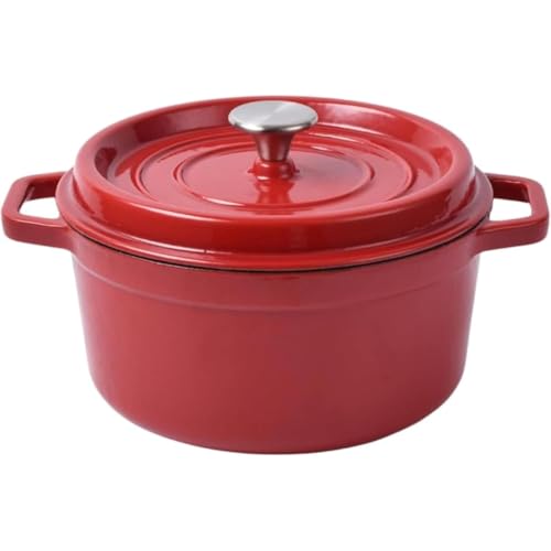 赤色の鋳鉄両手鍋 蓋付き 楽天市場】 ホーロー鍋 ホーロー 蓋付き キャセロール鍋 赤 オーブン