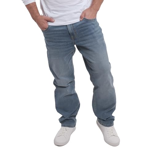 The Perfect Jean TPJ Mens Thick Thicc Fit Jeans OG Stretch Denim (Sky - Light Blue, 38x32)