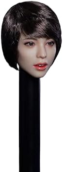 Super Duck SDH023C 1/6 Scale Female Doll Head Sculpt, Facial Expressive Short Hair Female Head Sculpture