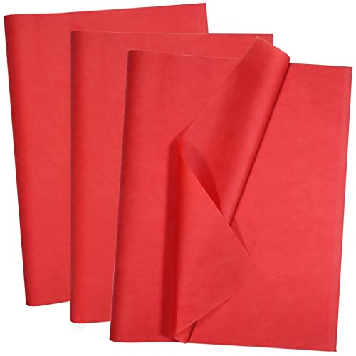 Image of 100 Sheets Red Tissue Paper Artdly 14 x 20 Inches Red Wrapping Paper Bulk for Weddings Birthday DIY Project Wrapping Crafts Decor