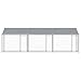 vidaXL Hundezwinger, Hundehütte mit Dach Türen, Hundekäfig mit Maschen-Design, Hundehaus Hühnerstall Drahtkäfig, Grau Verzinkter Stahl