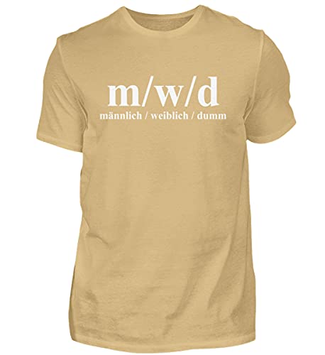 T-shirt pour homme beige au design original m/w/d imprimé humoristique