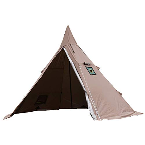 Genma0 3 Person Tipi Hot Tent 2 Doors Camping Teepee Tent with Stove Jack 7.2FT 4 Season Teepee Tents for Family Team