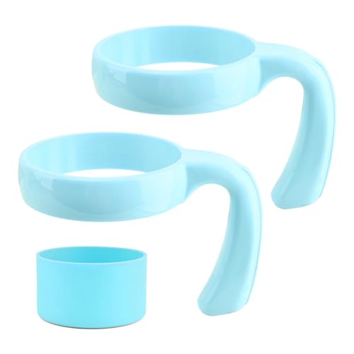 20 oz Tumbler Handle, Anti Slip Travel Mug Grip Cup Holder, Cup Handles for Vacuum Insulated Tumblers, Car Cup Holder Friendly, Improved Grip, Tumbler Mugs Attachment(Light Blue)