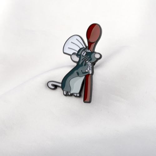Image of KEYCHIN Funny Rat Remy Brooch Remy Chef Fans Gifts Little Chef Mouse Enamel Pin