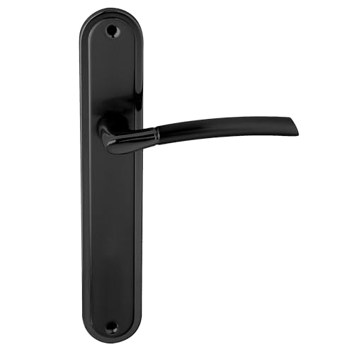 Domino manija de puerta ciega | Manija larga | Para puertas de habitación, oficina, sótano e interior | Forma de L | Accesorios de aluminio