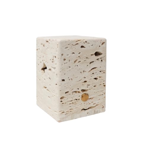Sissi & yaya Travertine Stone Mood Lamp 3-Color Dimmable Touch LED Natural Marble Texture Table Lamp Holiday Housewarming Gift
