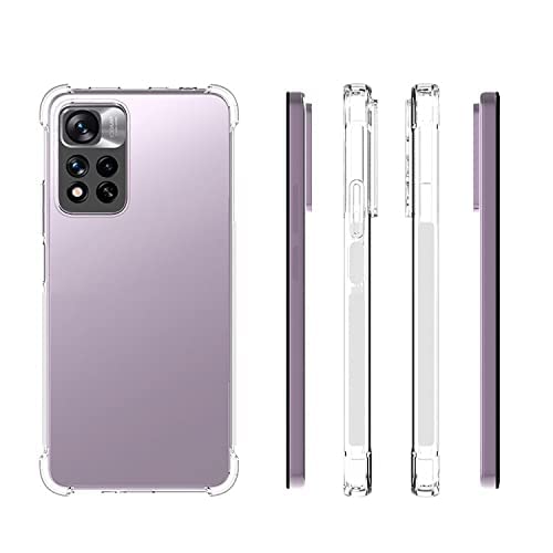Image of Back Cover Bumper Exclusive Silicon Soft Transparent Case Anti Dust Shockproof Slim Back Cover for Redmi Note 11T (Transparent)