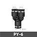 1/10/20 PCS PY Y-shaped tee Plastic Connector Air Tube Connector for Industrial Use Fast Acting Hose Joint Pneumatic Fittings(PY-6,20 PCS)