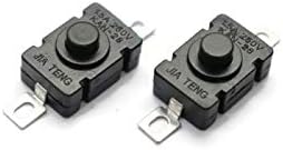 Self Locking Switch, DC 260V 1.5 A Tactile Tact Switch 2Pin On Off Push Button Switch DIY Electronics Accessories pack of 20