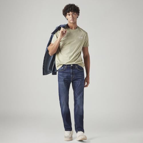 Image of Levi's Men's 505 Mid Indigo Straight Fit Mid Rise Jeans