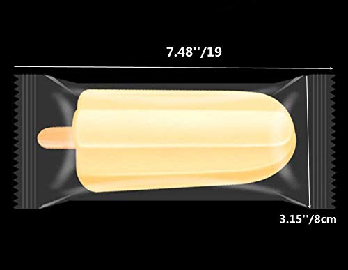 Ice Popsicles Bags Thick Frozen Pops Ice Cream Plastic Wrappers for Candy Food Grade Hot Sealing Packing Containers (200Pcs,Clear)
