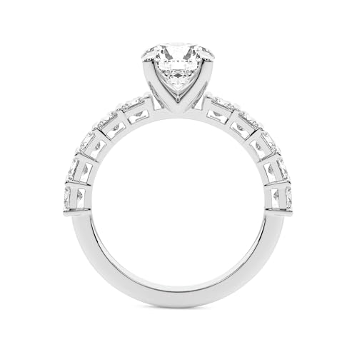 FRIENDLY DIAMONDS Lab Grown Diamond Engagement Ring For Women 0.50-6 Carat IGI Certified | 14K Or 18K White, Yellow Or Rose Gold | Keziah Side Stone Square Diamond Ring | FG-VS1-VS2 Quality2
