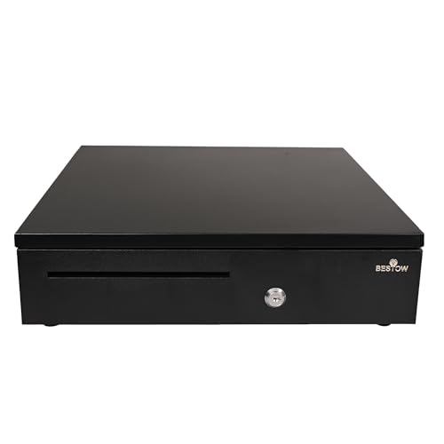 Image of Bestow Cash Drawer for Shop Counter - Point of Sale (POS) Billing System Cash Box with Electronic & Manual Lock | Stainless Steel | 13 Compartments (CD-405) for Malls, Shops & Restaurants
