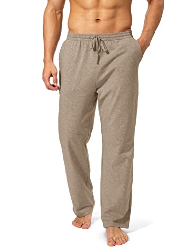 Pudolla Men's Cotton Yoga Sweatpants Athletic Lounge Pants Open Bottom Casual Jersey Pants for Men with Pockets2