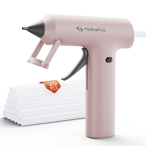Mini Cordless Glue Gun with 20PCS Glue Sticks, Quick-Heat Rechargeable Hot Glue Gun with Precision Nozzle and Auto-Off, Ideal for Crafting, Scrapbooking, Gift Making and Home DIY Repairs