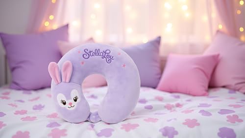 Image of Soft and Comfortable Cartoon Designed U-Shaped Kids Travel Neck Pillow for Airplane Car Flight Head Neck Support for Boys and Girls (Pack of 1, Purple)