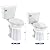 Two Piece Toilets Elongated, 21" Extra Tall Toilet for Bathroom, 1.28 GPF Powerful Flush, 12 Inch Rough In