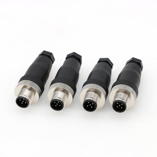 Conector M12 macho industrial de 5 pines para automatizar sistemas de riego y lavado