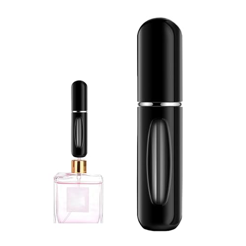 Image of Portable Mini Perfume Atomizer Bottle, 5ml /0.17oz Refillable Spray, Scent Pump Case, Travel Atomizer (Matte Black)