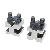 HFS(R) V Blocks with Clamp Set 1-3/8 x 1-3/8 x 1-3/16 Hardened Steel 90 Degree Angle Accuracy V Block Set Multi-Purpose Gauge Machinist Tool