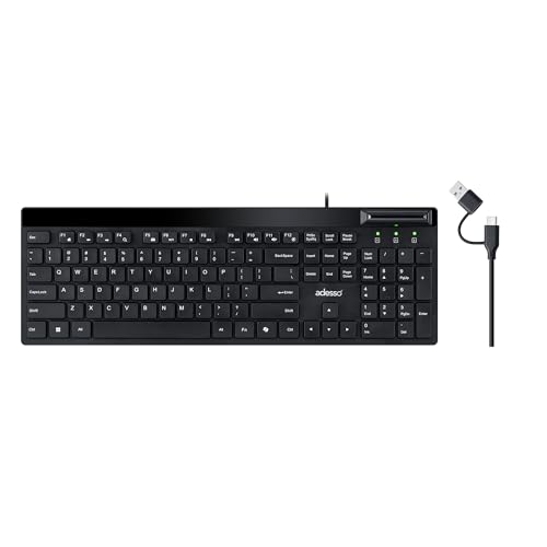 Adesso AKB-140SB Desktop Keyboard with Built-in Smart Card...