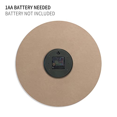 Wood Wall Clock Farmhouse Style Metal Silent Non Ticking Round Rustic Beach Blue Solid Wooden Noiseless Wall Clocks with Roman Numerals for Living Room Decor,Dining Room,Kitchen,Office (40CM)… - Image 4