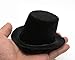 Factory Direct Craft Set of 6 Black Flocked Felt Top Hats for Doll & Snowman or Other Customizing and Decorating Projects