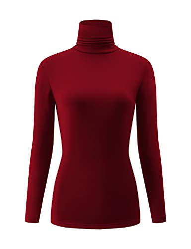 Image of Kindcall Casual Turtleneck Tops Lightweight Long Sleeve Soft Thermal Shirts for Women