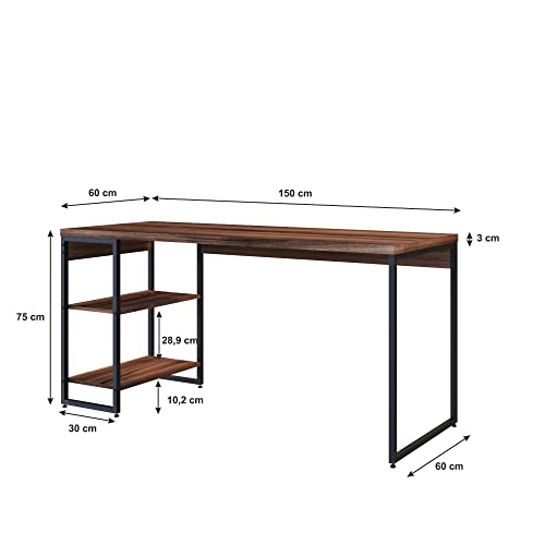 Escrivaninha com Estante Baixa 2 Prateleiras 1,50m Dynamica