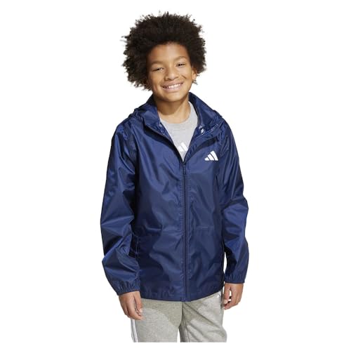 adidas Unisex niños RAIN JACKET, Dark Blue, 15-16 Years