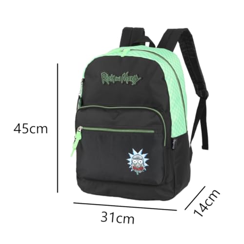 Luxcel, Mochila Escolar De Costas Rick And Morty Verde Menino