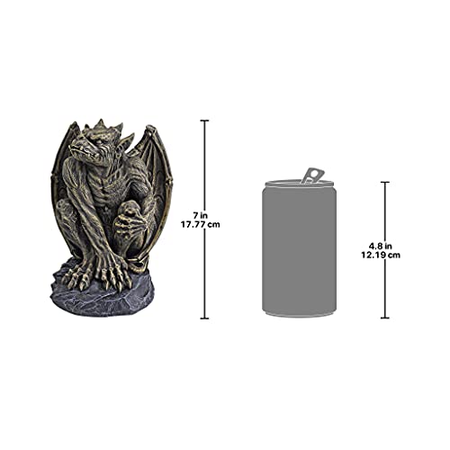 Design Toscano CL5199 Silas the Sentry Gargoyle Gothic Statue, Medium, 18 cm, Polyresin, Two Tone Stone