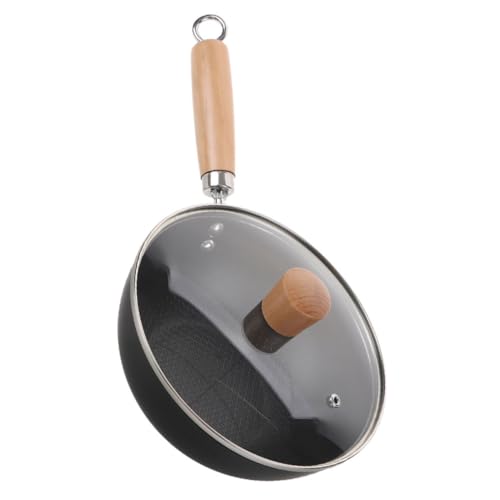 Wok de Hierro Fundido con Tapa y Mango de Madera miniatura 1