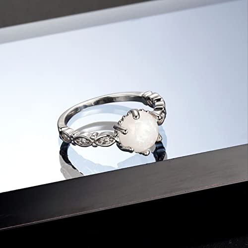 Riches bijoux opale blanche bague argent 925 pour soirée et mariage - 2