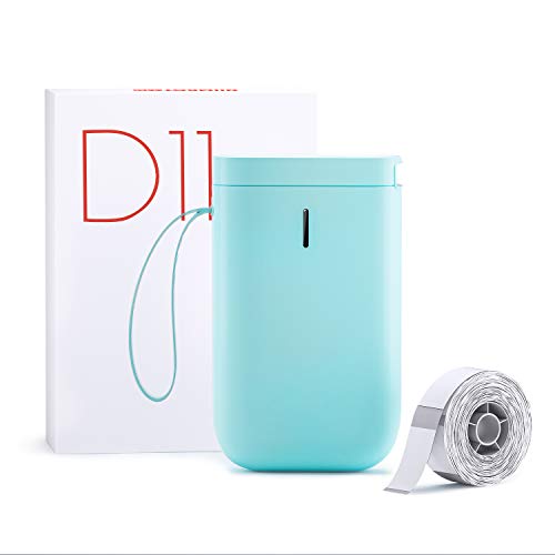 NiiMbot D11 Label Maker Machine Portable Sticker Printer with Tape, Wireless Technology and 1 Roll Transparent Label Paper for Home & Office Organization (Green)
