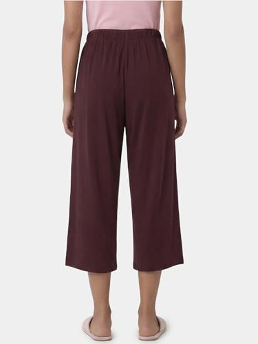 Image of Enamor Mid Rise Crop Length Slip on Shop in Culotte for Women - Relaxed Fit, Super Soft - E064