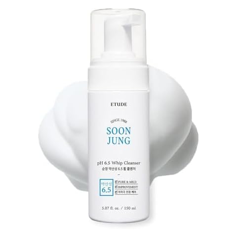 ETUDE SoonJung pH 6.5 Whip Facial Cleanser 5.1 fl. oz. (150ml) 21AD | Soft Bubble Fragrance-Free Low-pH Korean Hydrating Cleansing Wash for Sensitive Skin | Korean Skin Care, K-Beauty | Vegan Cover