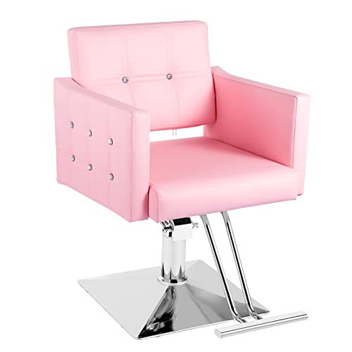 Dangvivi Pink Salon Chair Hydraulic Barber Chair For Barbershop,360 Degree Swivel, Beauty Spa Styling Hairdressing Equipment For Women #TOP6
