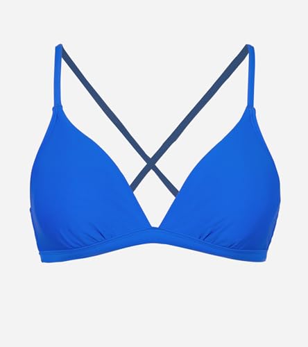 Image of CUPSHE Women's Bikini Top V Neck Triangle Swim Top Crisscross Back Tie | Swim Top Separate, Removable Soft Cups, Adjustable Straps, Customizable Fit, Mix and Match Style, Beach Vacation