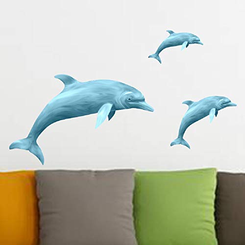Vinilos Decorativos 3 Piezas Dolphin Removible 12x23in miniatura 2