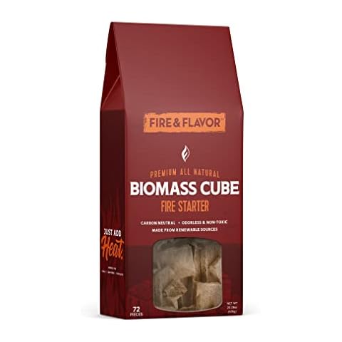 Fire & Flavor Biomass All-Natural Fire Starters - 72 Piece - Eco-Friendly Fire Starters for Fireplaces, Campfires, Grills, and Wood Stoves - Odorless, Chemical-Free, and Clean-Burning Fire Starters Cover